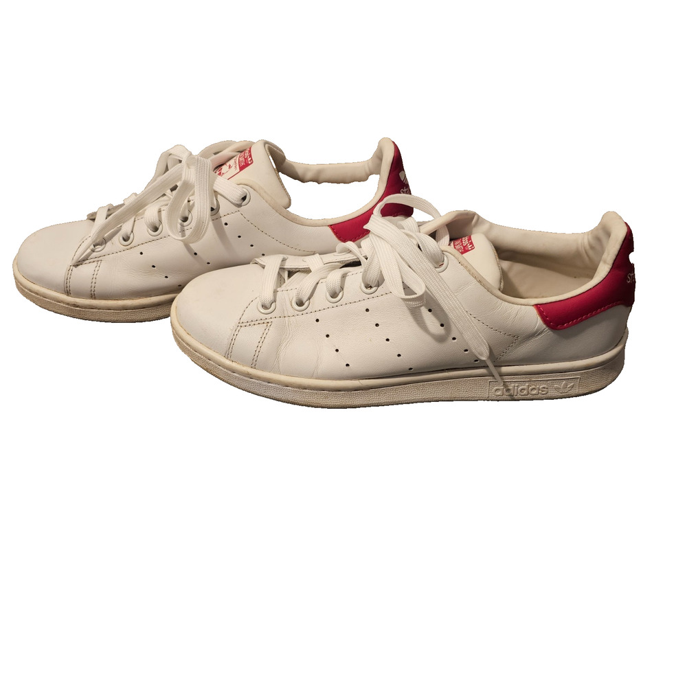 Adidas Stan Smith Womens White Bold Pink Shoes Sneakers Size 7 US B32703